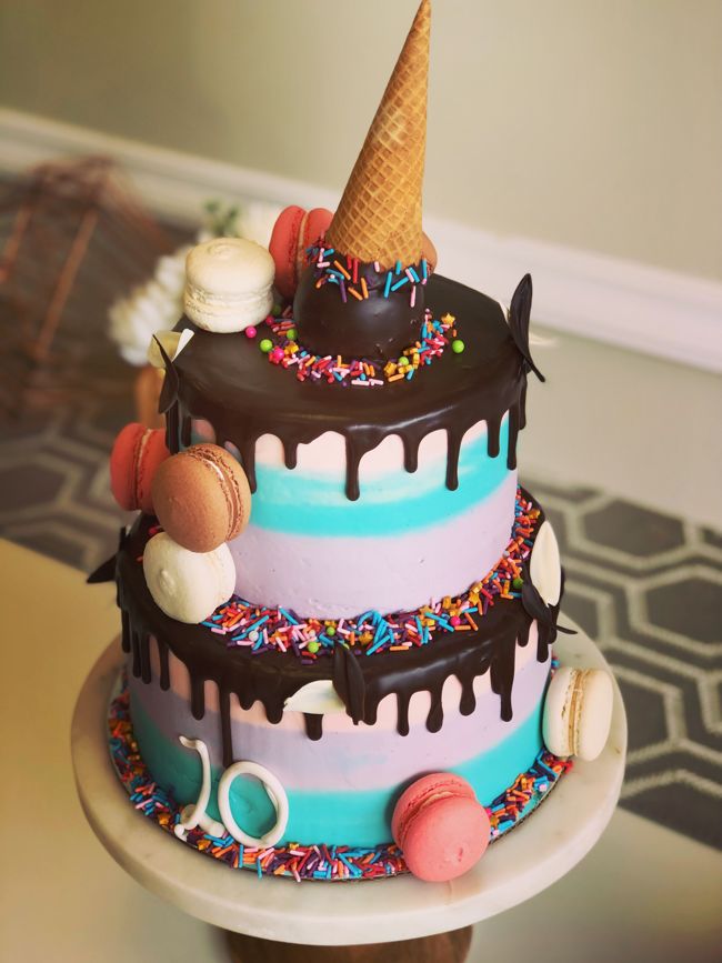 Ice cream cone multi-tiered cake