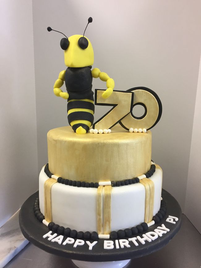 Multi-tier cake with mascot