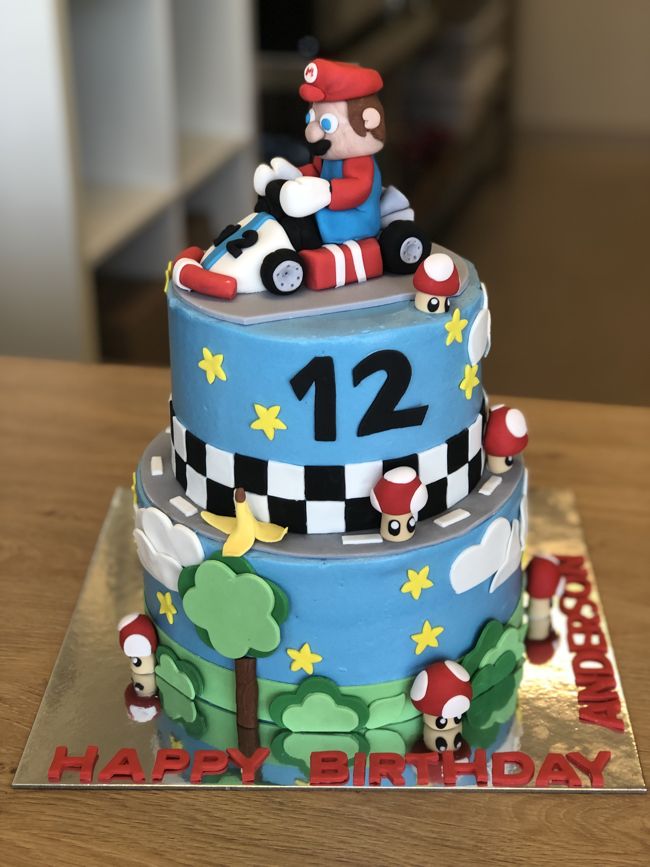 Mario Bros video game birthday cake